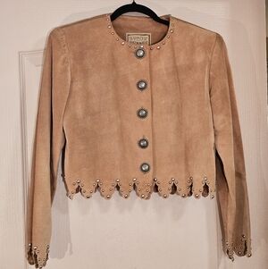 Double D Ranchwear 100% Calf Suede Western Jacket Studded XS